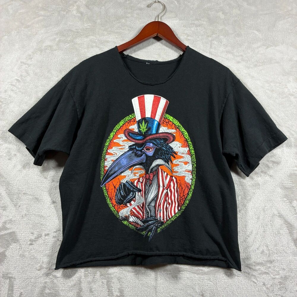 Vintage 1992 Black Crowes High As The Moon Tour Crop T Shirt Single Stitch L XL